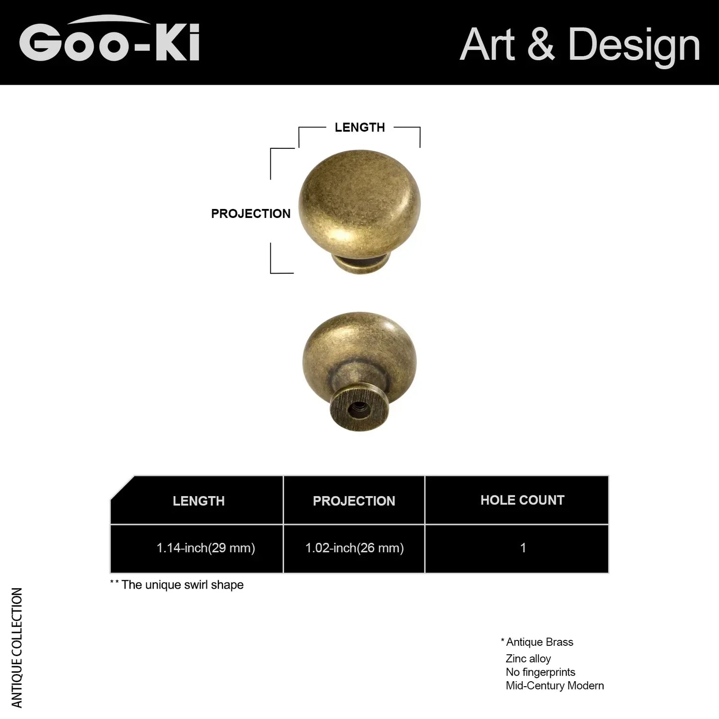 The Éclat Cabinet Knob — Satin Nickel & Brushed Brass