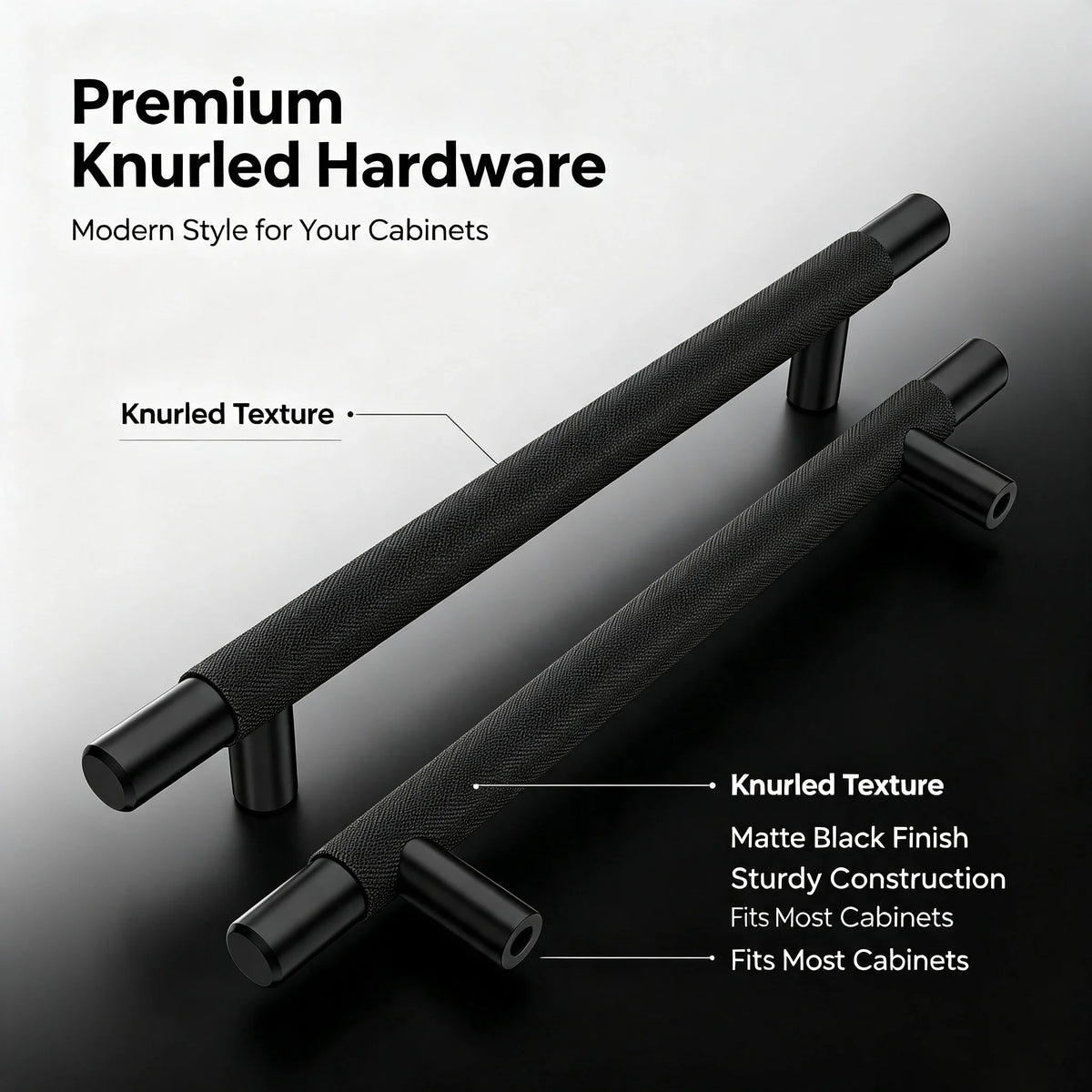 The Studio American Cabinet Bar Pull (10-Pack) — Matte Black