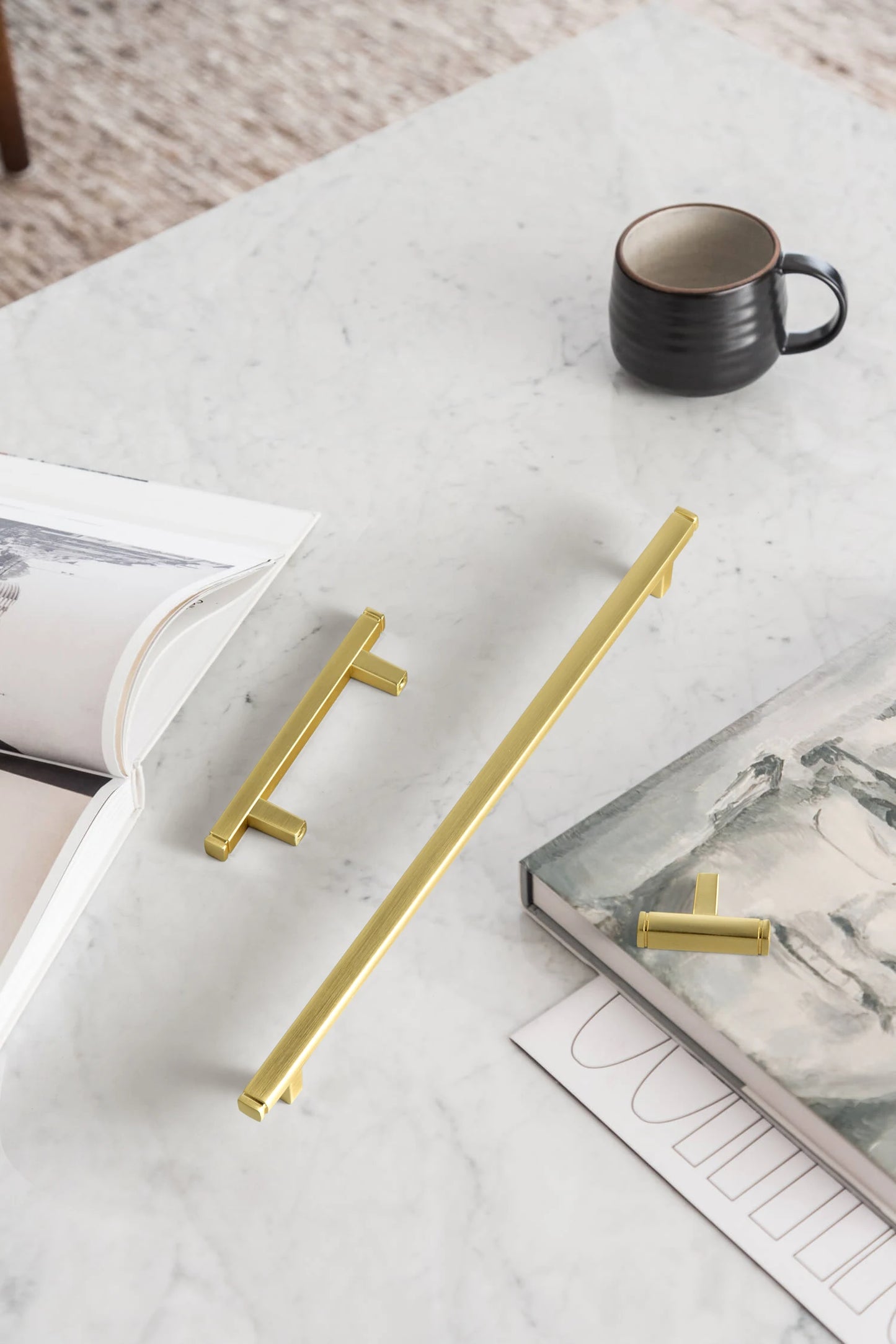 The Modern Multi-Size Cabinet Bar Pull (6-Pack) — Brushed Brass