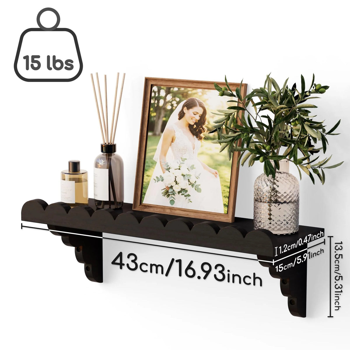 The Rustic Floating Wall Shelf — Natural Wood