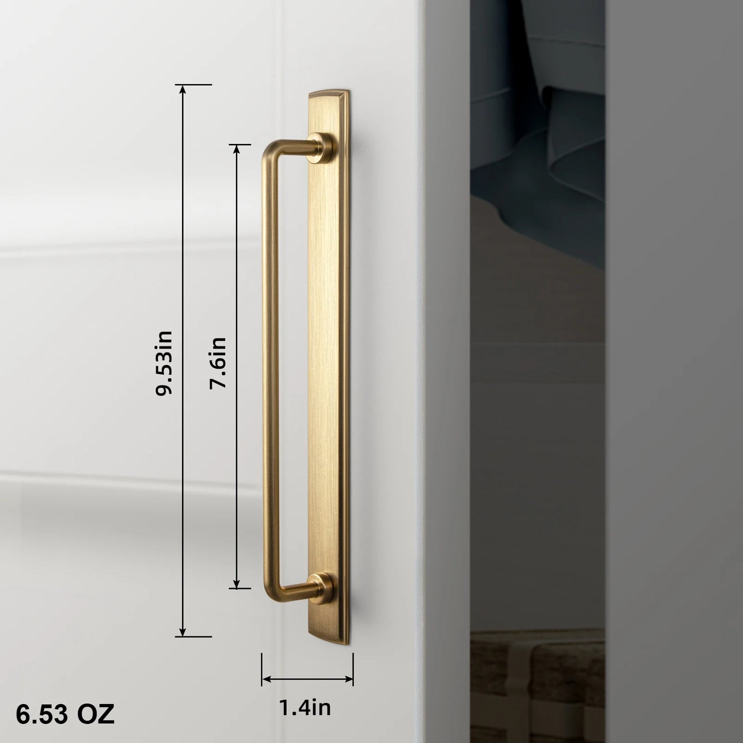 The Long Backplate Cabinet Pull (5") — Brushed Brass
