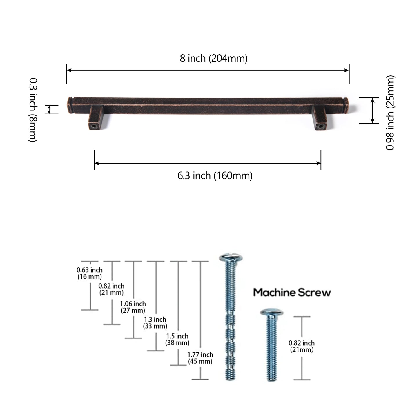 The Straight Drawer Bar Pull — Oil-Rubbed Bronze