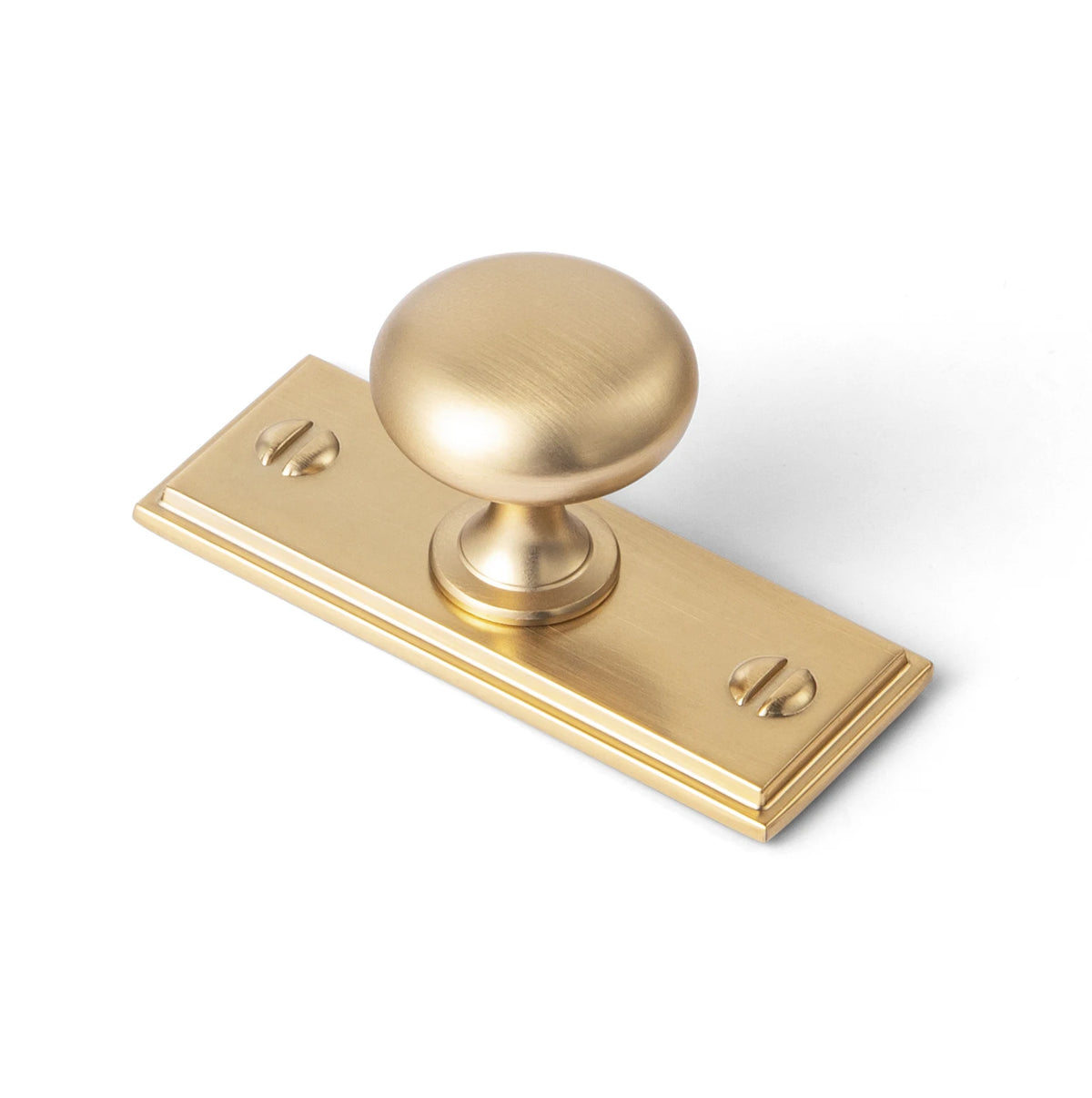 The Single-Hole Backplate Cabinet Knob (6-Pack) — Brushed Brass