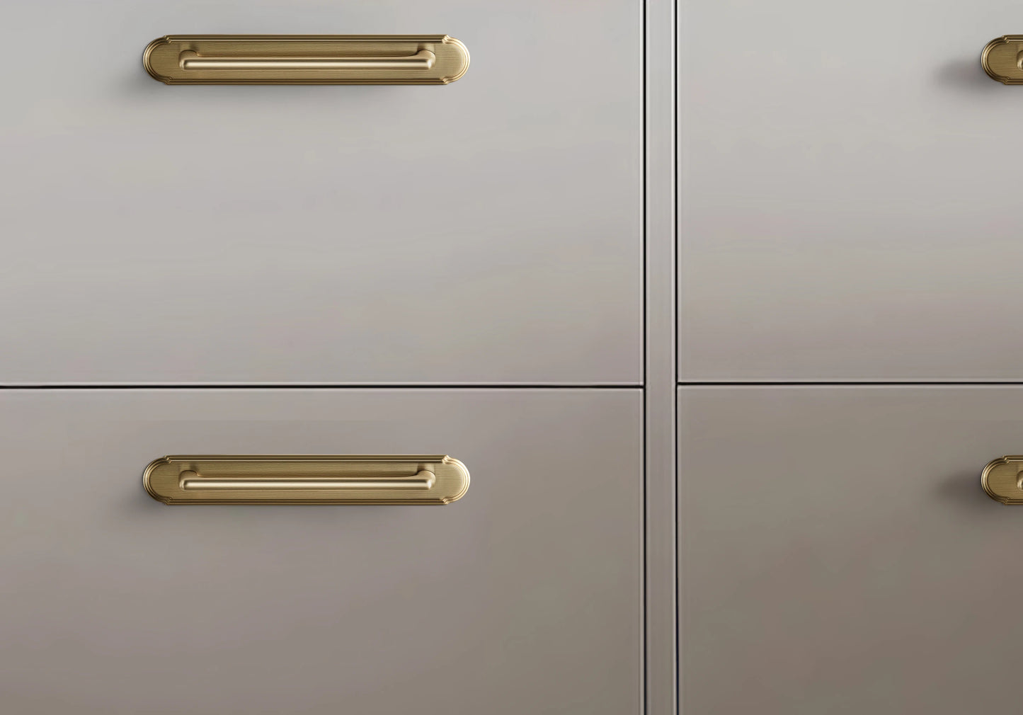 The Long Backplate Cabinet Pull (5") — Brushed Brass