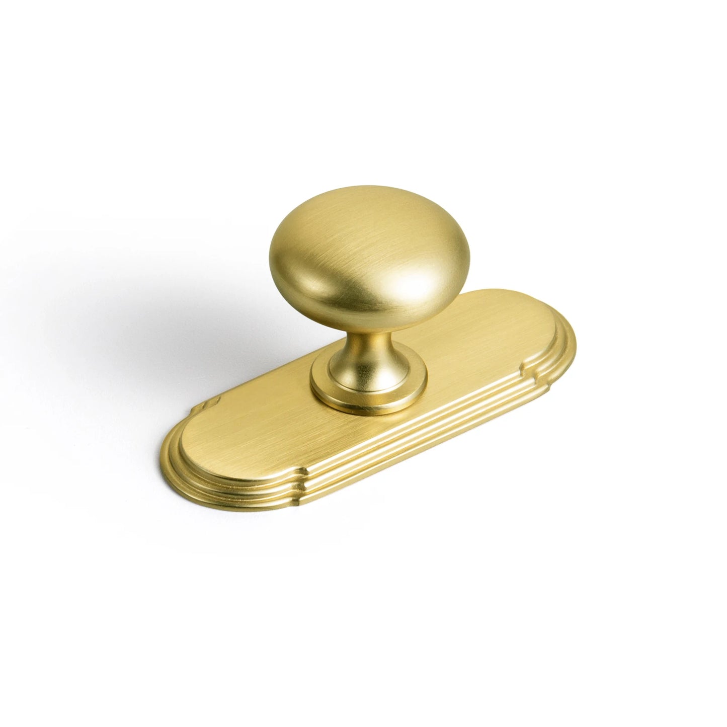 The Single-Hole Backplate Cabinet Knob (6-Pack) — Brushed Brass