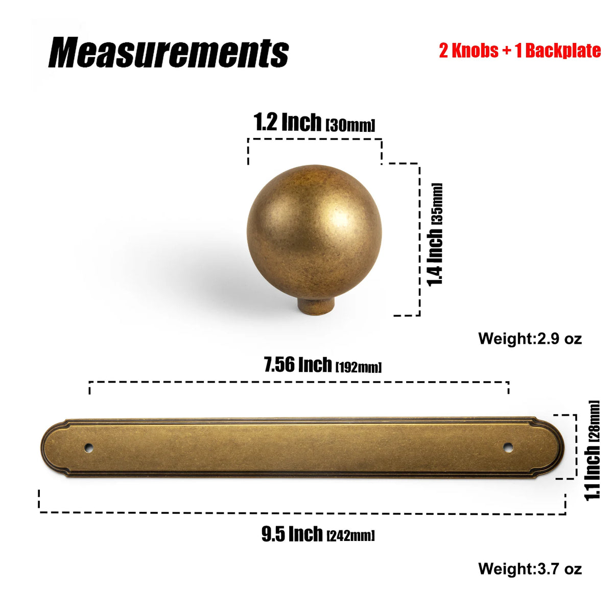 The Long Backplate Cabinet Pull (5") — Brushed Brass