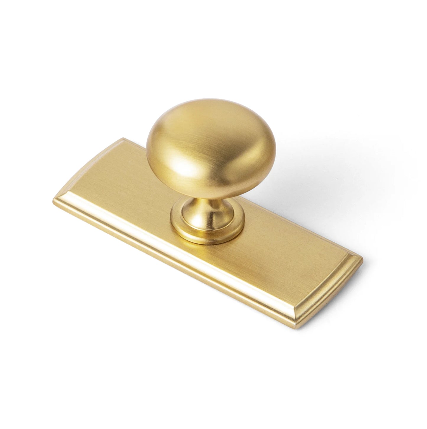 The Single-Hole Backplate Cabinet Knob (6-Pack) — Brushed Brass