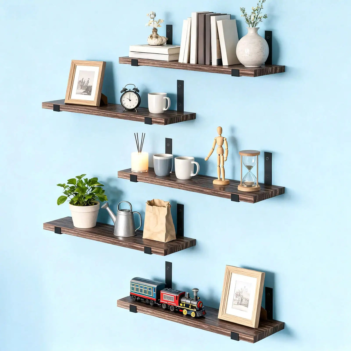 The Rustic Floating Wall Shelf, 4.7" — Natural Wood