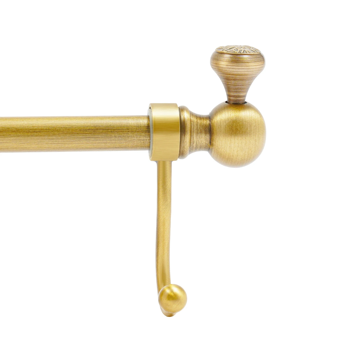 The Gallery Towel & Garment Rack (4-Hook) — Brushed Brass