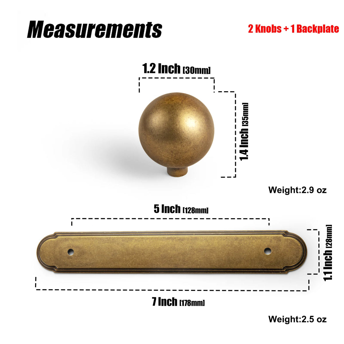 The Long Backplate Cabinet Pull (5") — Brushed Brass