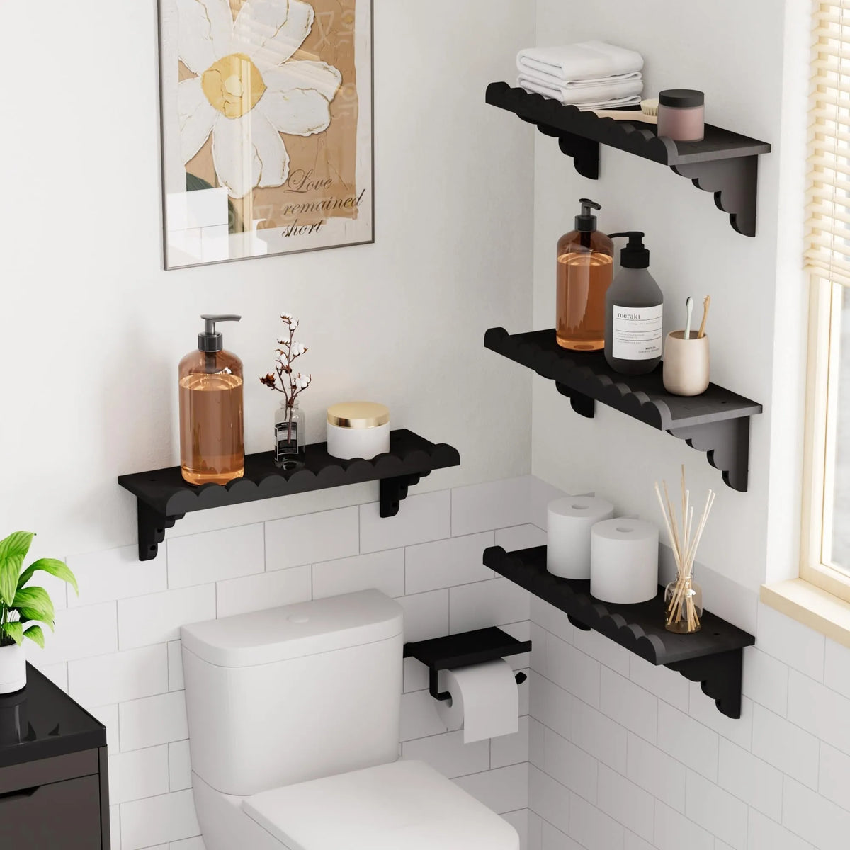 The Rustic Floating Wall Shelf — Natural Wood