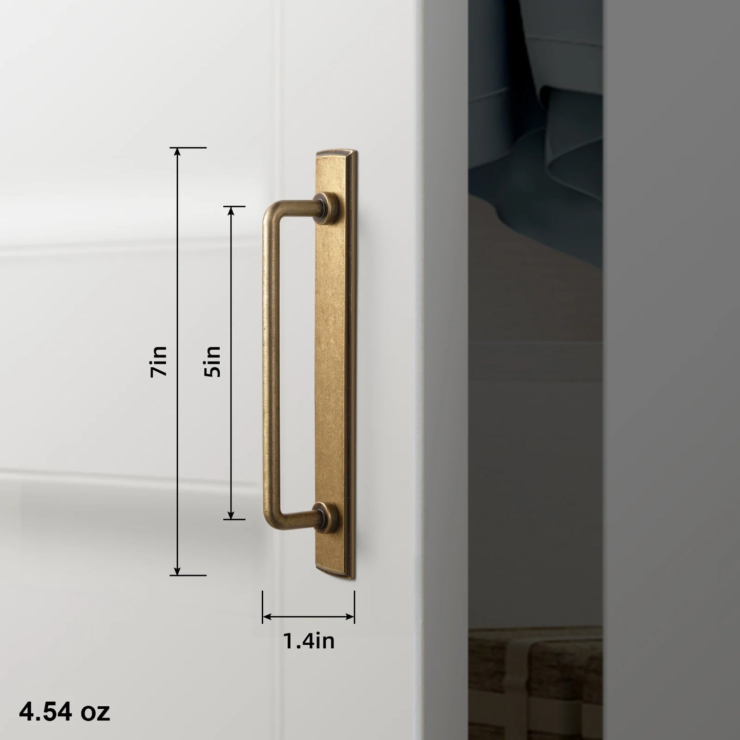 The Long Backplate Cabinet Pull (5") — Brushed Brass
