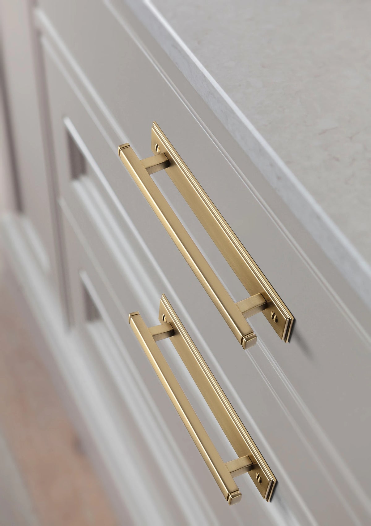 The Backplate Bar Pull (Set of 2) — Brushed Brass