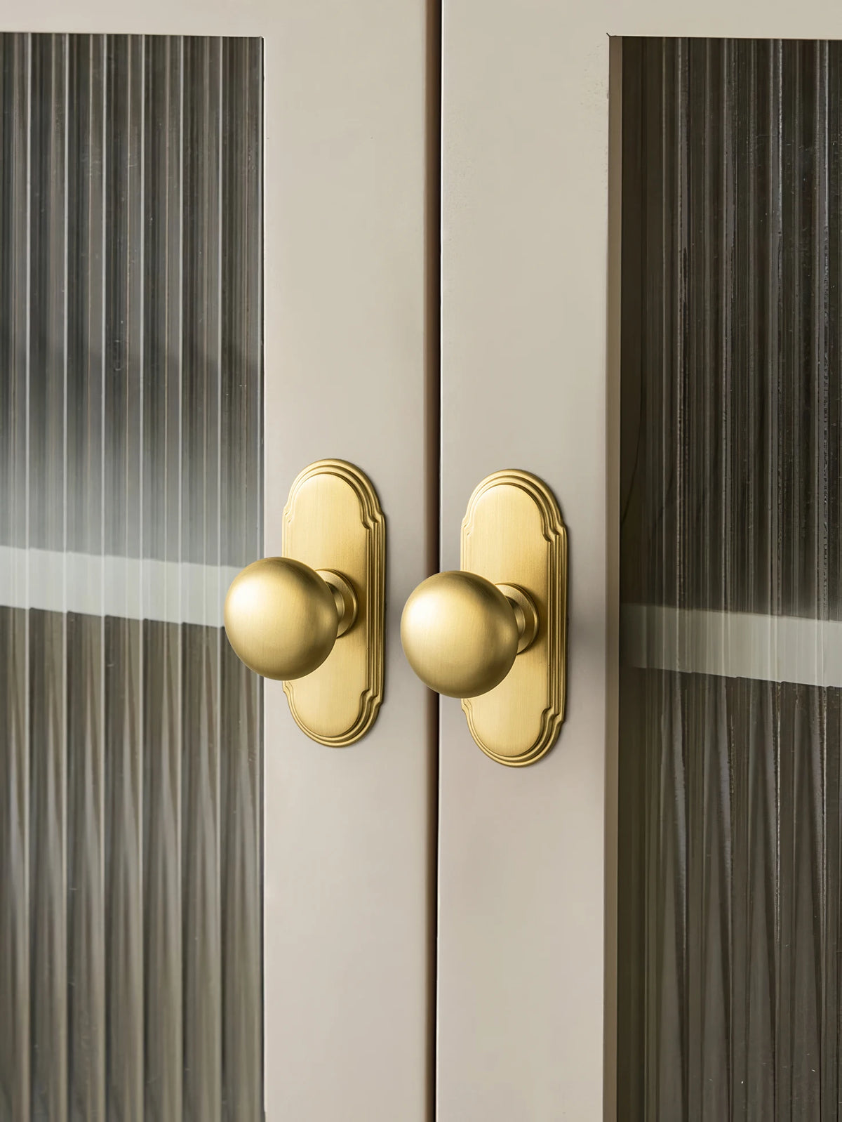 The Single-Hole Backplate Cabinet Knob (6-Pack) — Brushed Brass