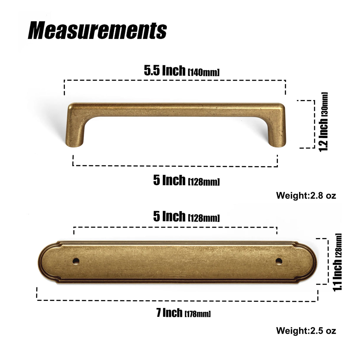The Long Backplate Cabinet Pull (5") — Brushed Brass