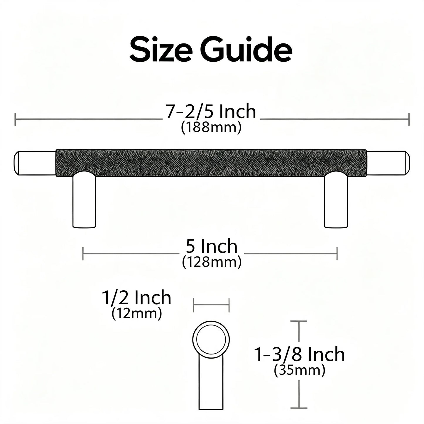 The Studio American Cabinet Bar Pull (10-Pack) — Matte Black