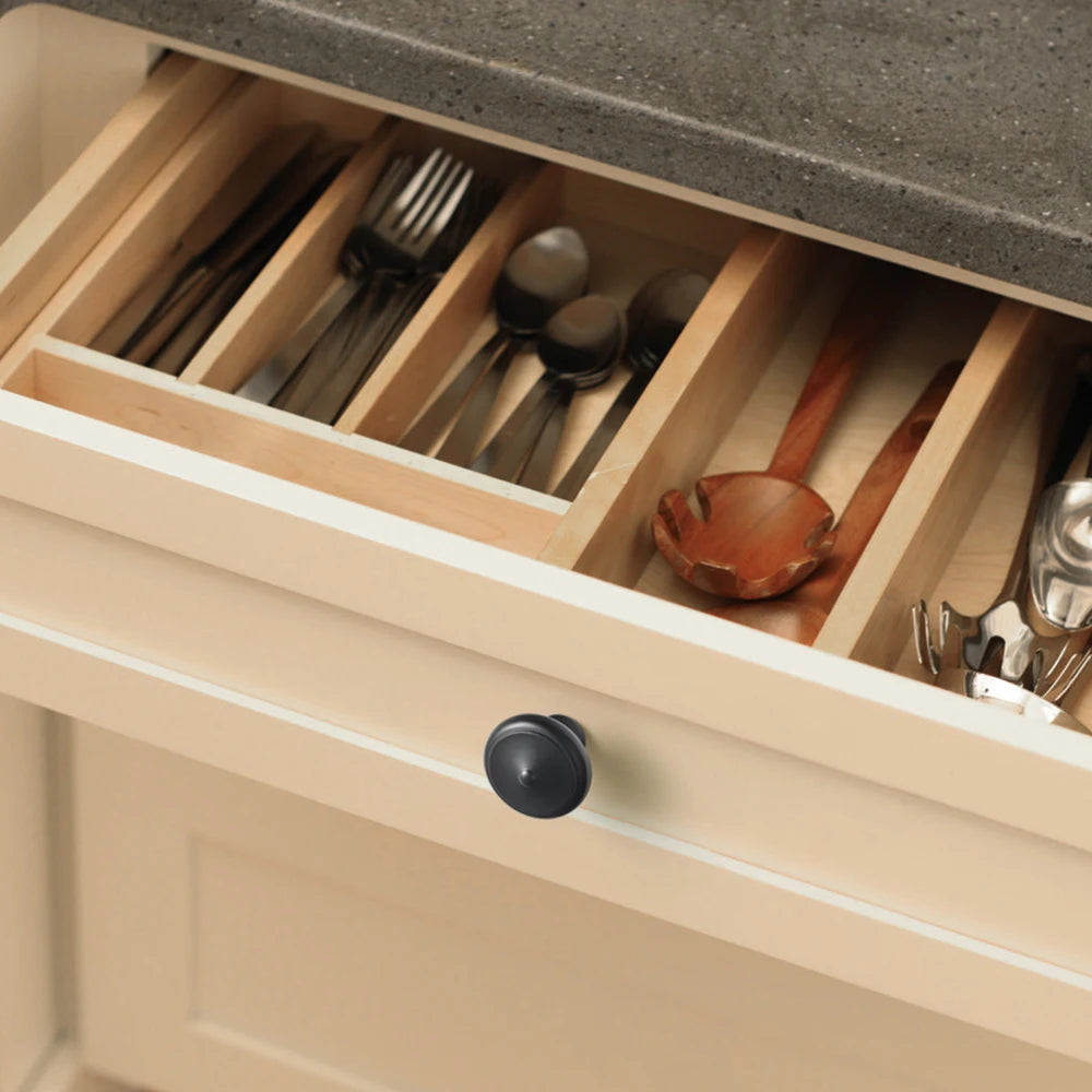 The Center-Button Cabinet Knob (6-Pack) — Brushed Brass