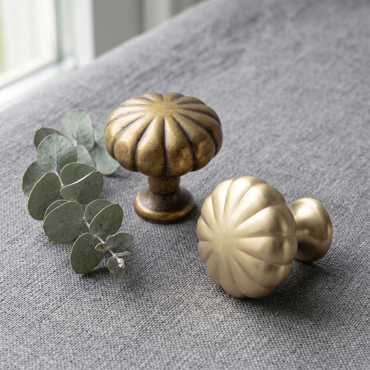The Vintage Round Cabinet Knob (6-Pack) — Brushed Brass