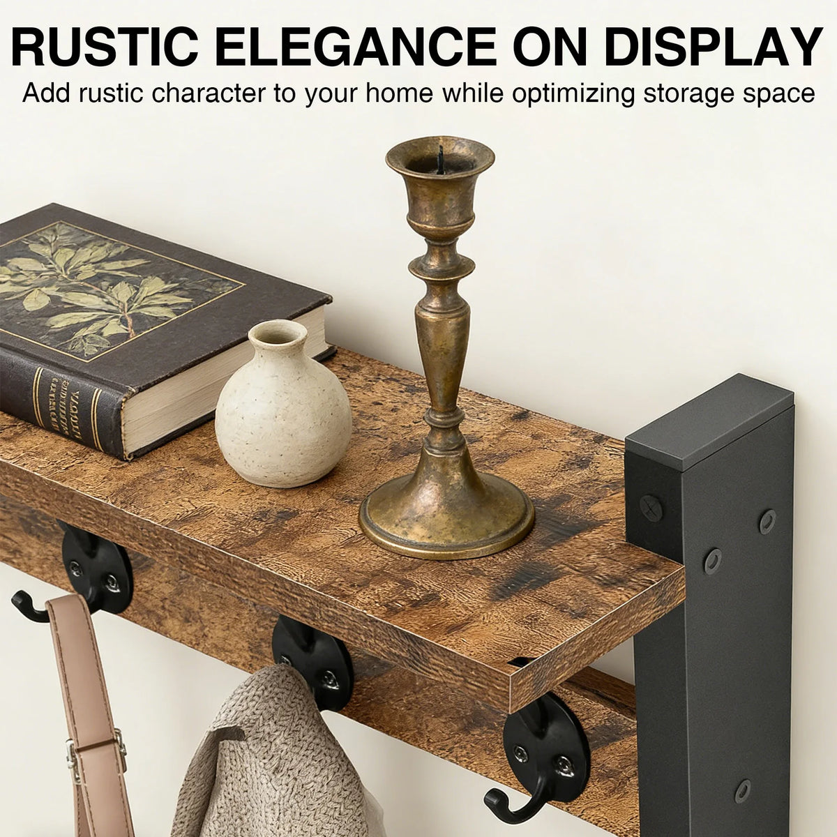The Entryway Hook Rail (5-Hook) — Natural Wood