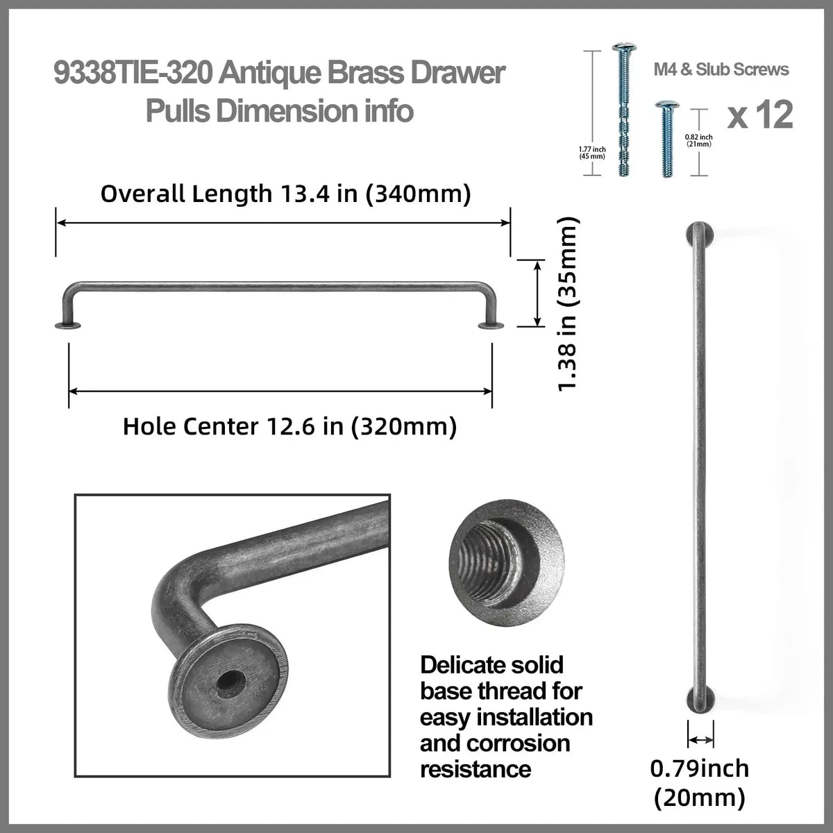 The Heritage Drawer Bar Pull — Satin Nickel