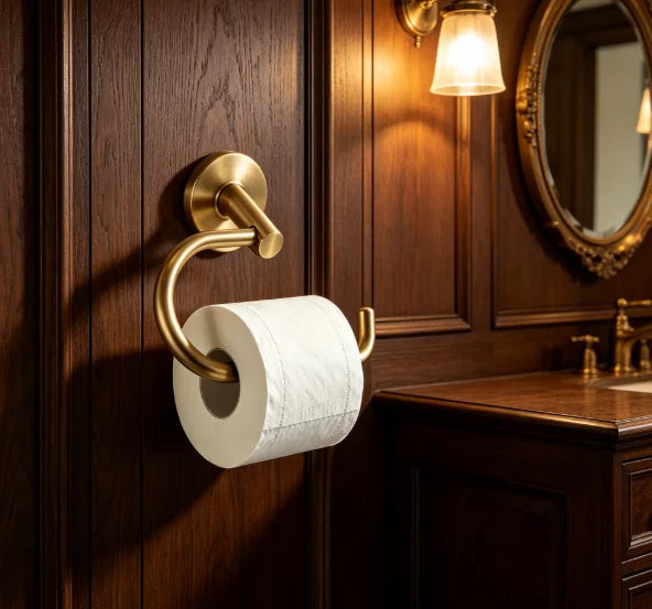 Toilet & Towel Holder - Black, Chrome, Gold