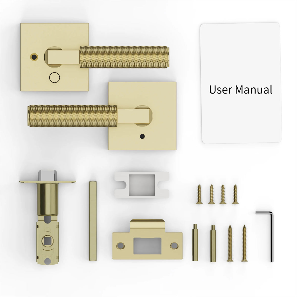 The Knurled Privacy Door Lever — Brushed Brass & Matte Black