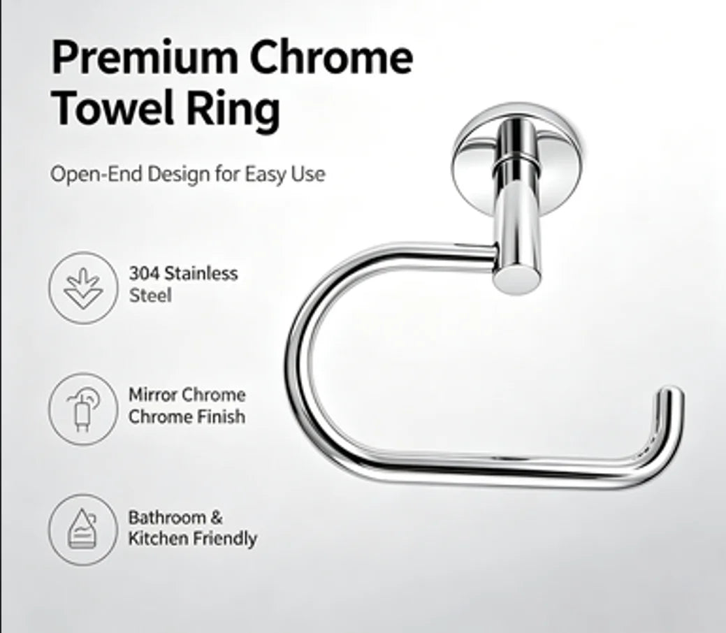 Toilet & Towel Holder - Black, Chrome, Gold
