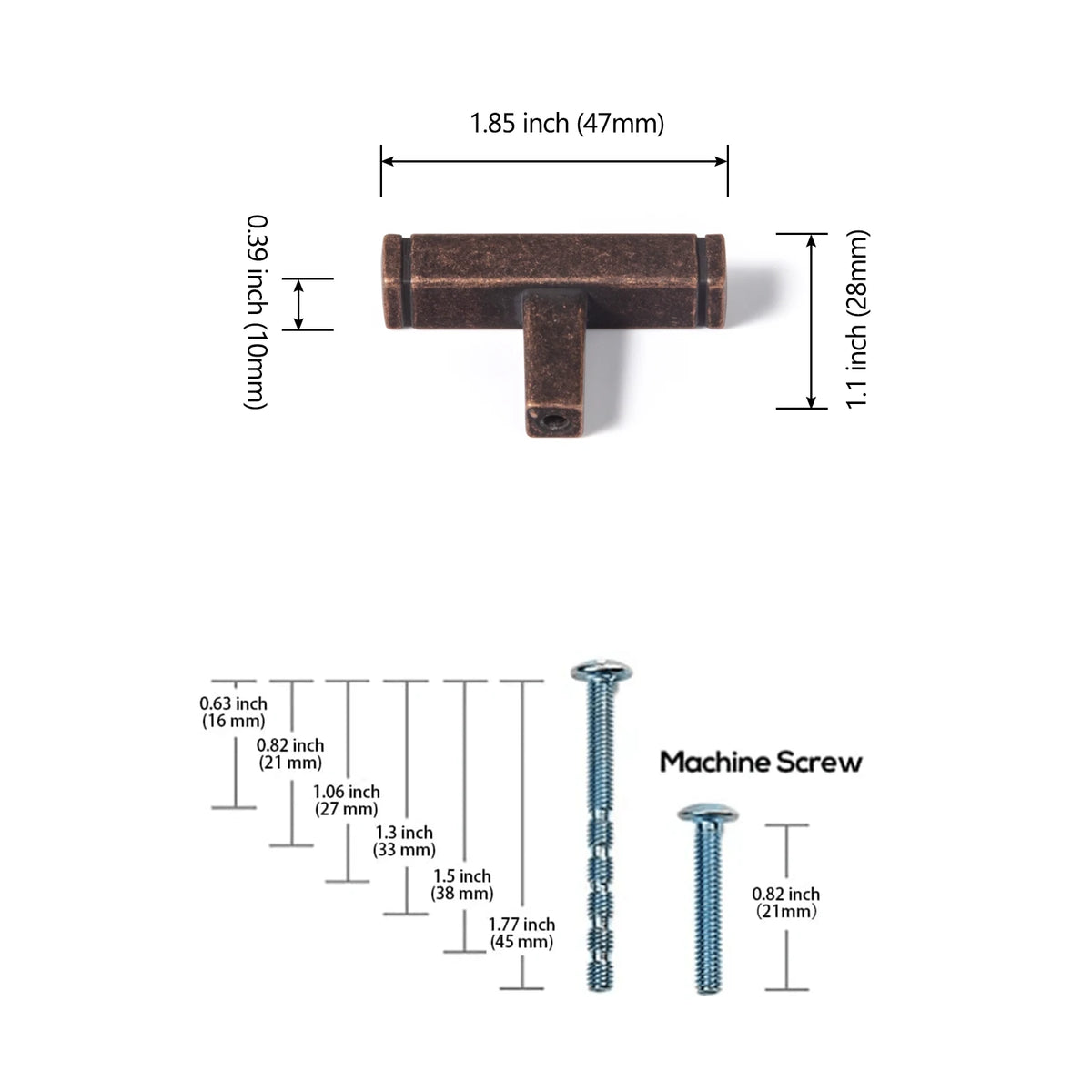 The Straight Drawer Bar Pull — Oil-Rubbed Bronze
