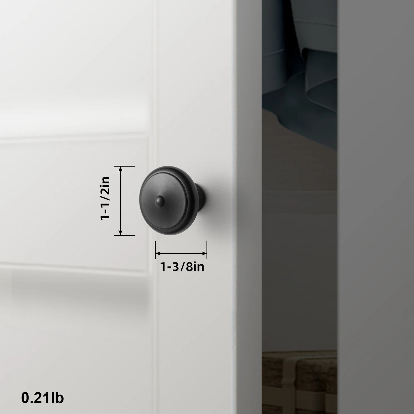 The Center-Button Cabinet Knob (6-Pack) — Brushed Brass