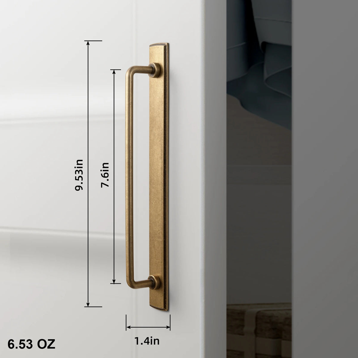 The Long Backplate Cabinet Pull (5") — Brushed Brass