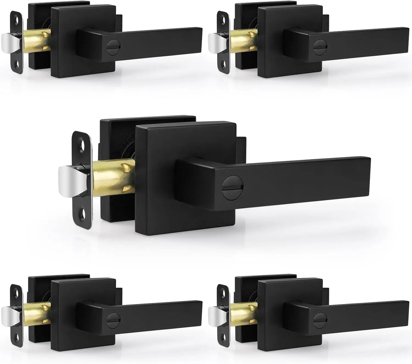 The Foundry Privacy Door Leverset — Satin Nickel & Matte Black