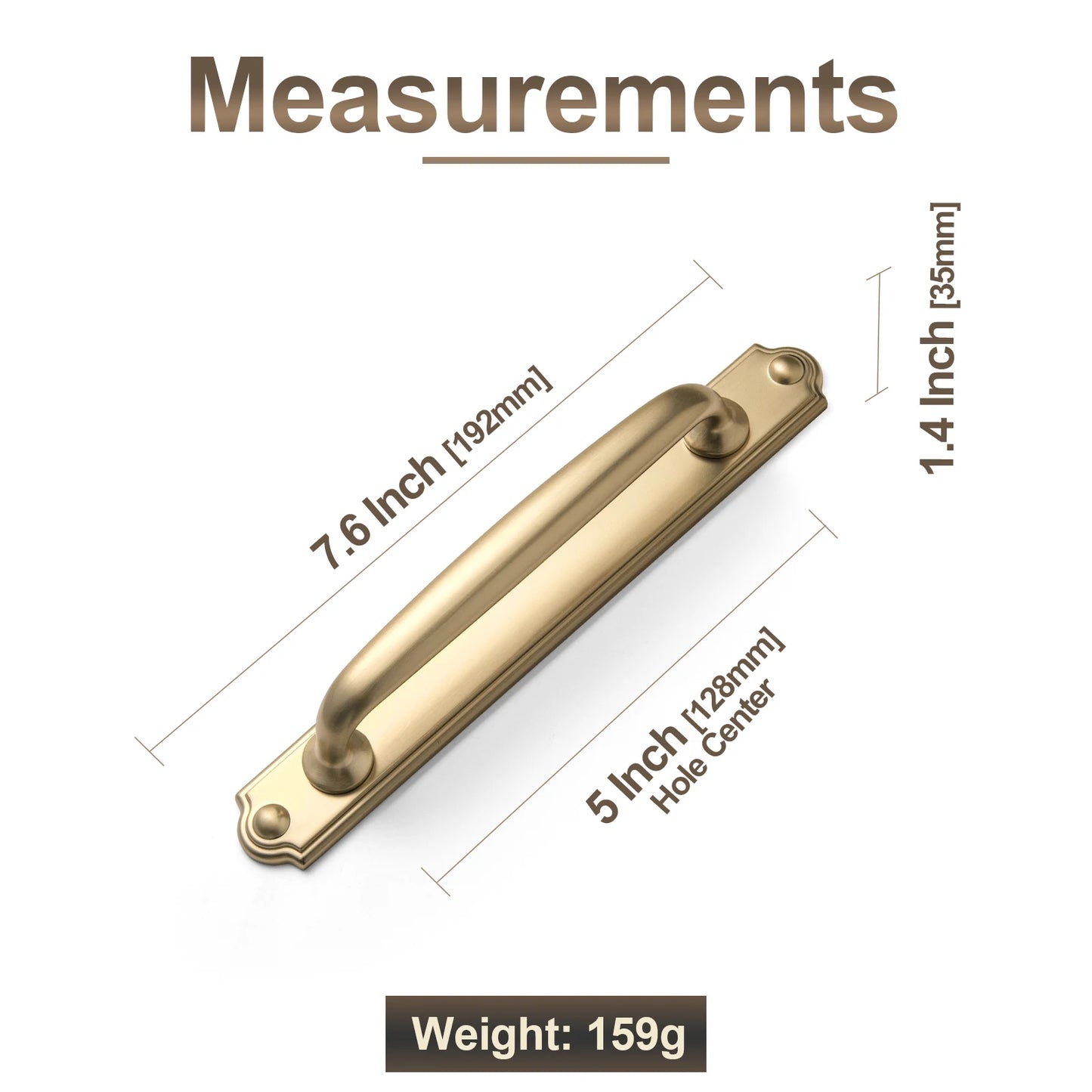 The Spacer Backplate Cabinet Bar Pull (Set of 2) — Brushed Brass