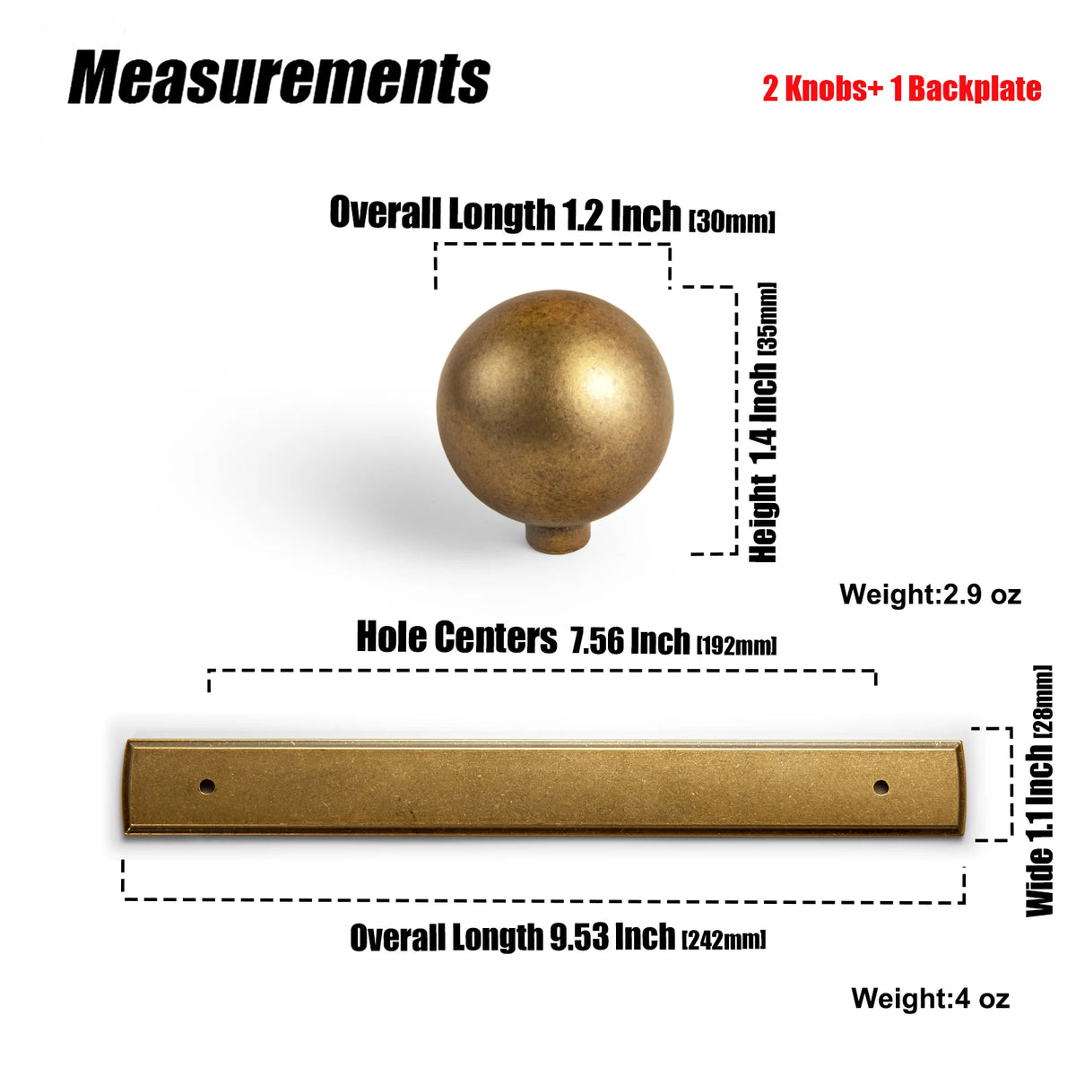 The Long Backplate Cabinet Pull (5") — Brushed Brass