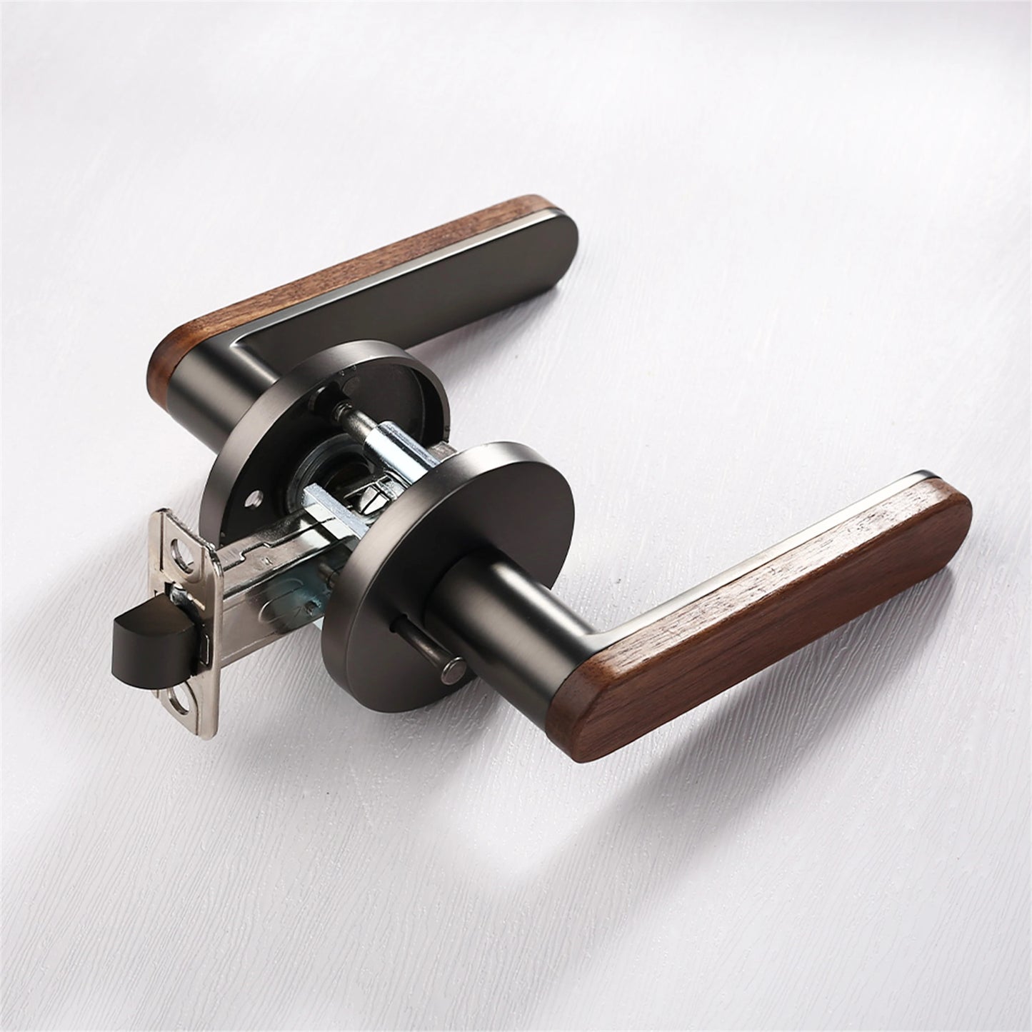 The Ridgeline Privacy Door Lever — Satin Nickel