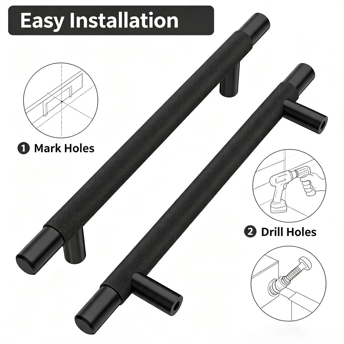 The Studio American Cabinet Bar Pull (10-Pack) — Matte Black