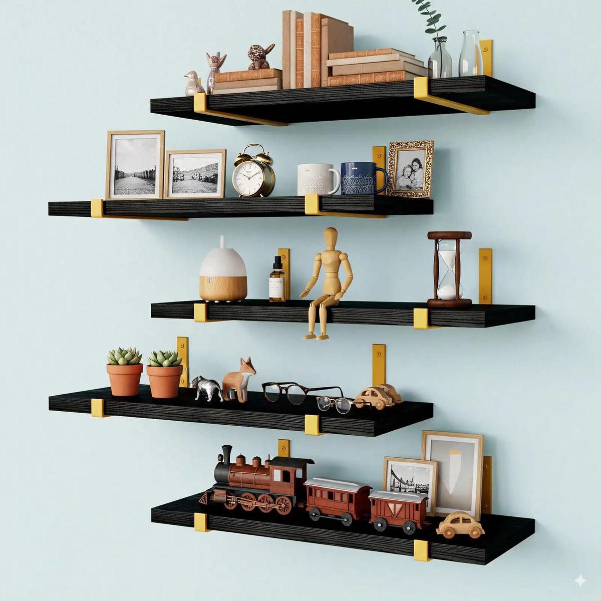 The Rustic Floating Wall Shelf, 4.7" — Natural Wood