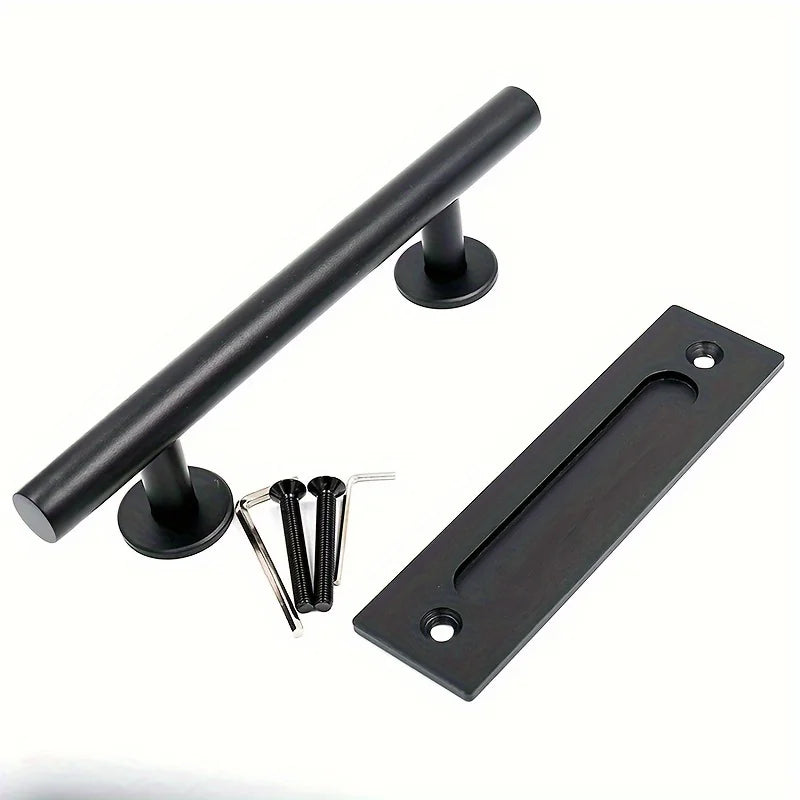 The Flush-Mount Sliding Barn Door Handle — Matte Black