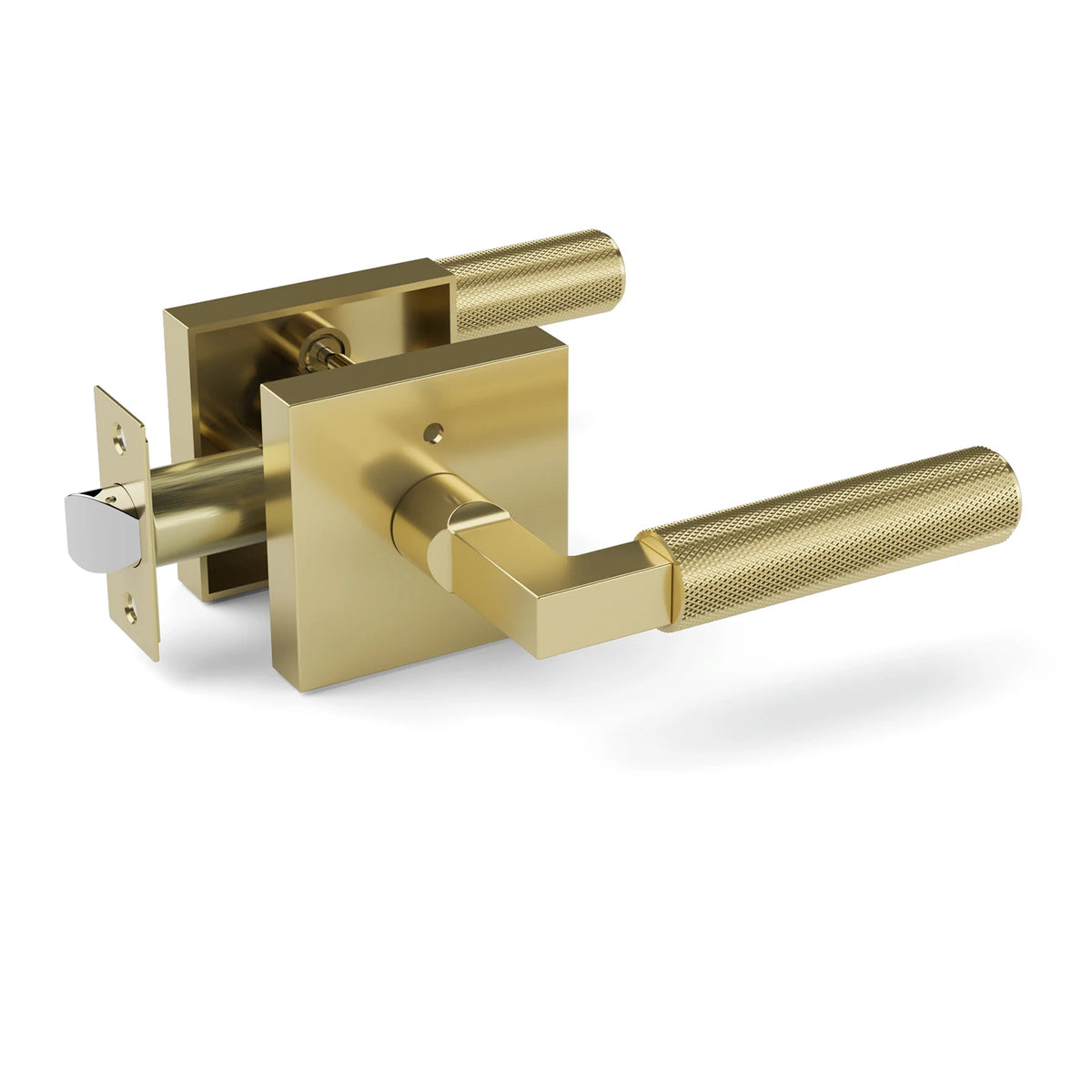 The Knurled Privacy Door Lever — Brushed Brass & Matte Black